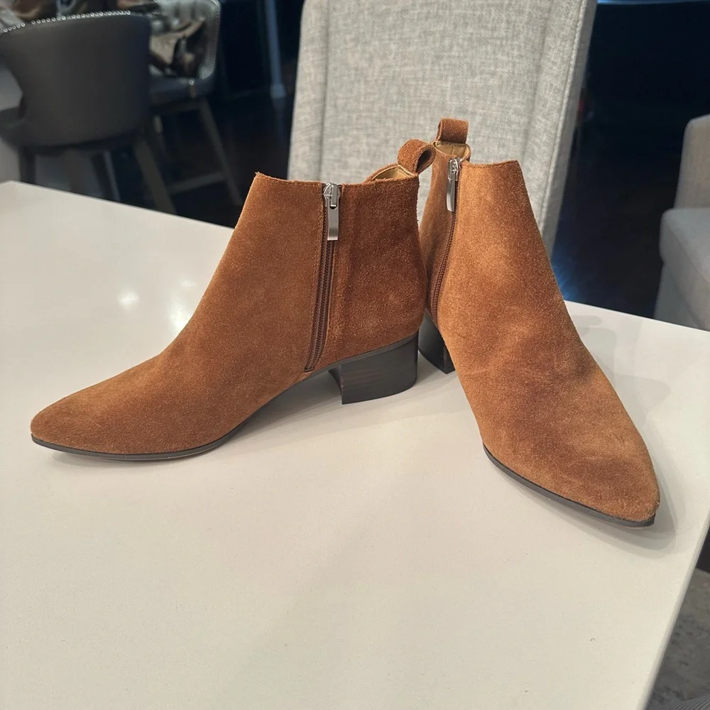 Brown Suede Ankle Boots - Picture 1 of 5